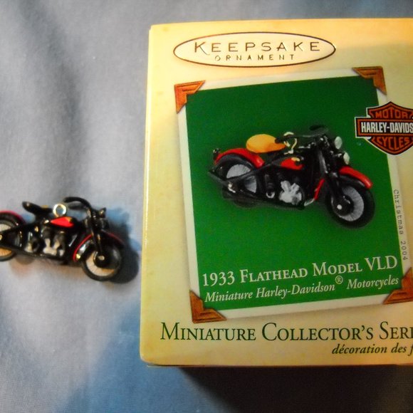 2004 Hallmark Mini Ornamen Harley-Davidson 1933 Flathead Model VLD Motorcycle #6 - Picture 5 of 7